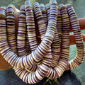 AAA Graduated Wampum Shell Beads USA East Coast Quahog - Men's Jewelry Making Supply - Two-Tone Gigantic Heishi 8-14mm SKU#B102