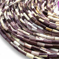 AAA Wampum Shell Beads USA East Coast Quahog - Native American Style - Ideal For Wampum Belt Making 2-Tone Tube 4X8mm