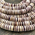 American Wampum Shell Beads USA East Coast Quahog - Southwestern Native American Style - Men's Jewelry Making Supply - Two-Tone Heishi 8mm