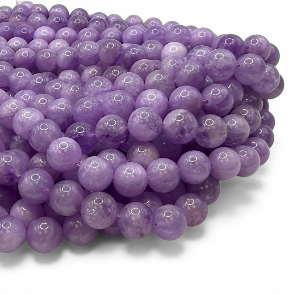 Lavender Lepidolite Beads Brazil - Light Amethyst Tone Pastel Purple Gemstone - Jewelry Making - Smooth Round