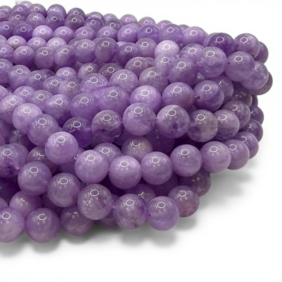 Lavender Lepidolite Beads Brazil - Light Amethyst Tone Pastel Purple Gemstone - Jewelry Making - Smooth Round