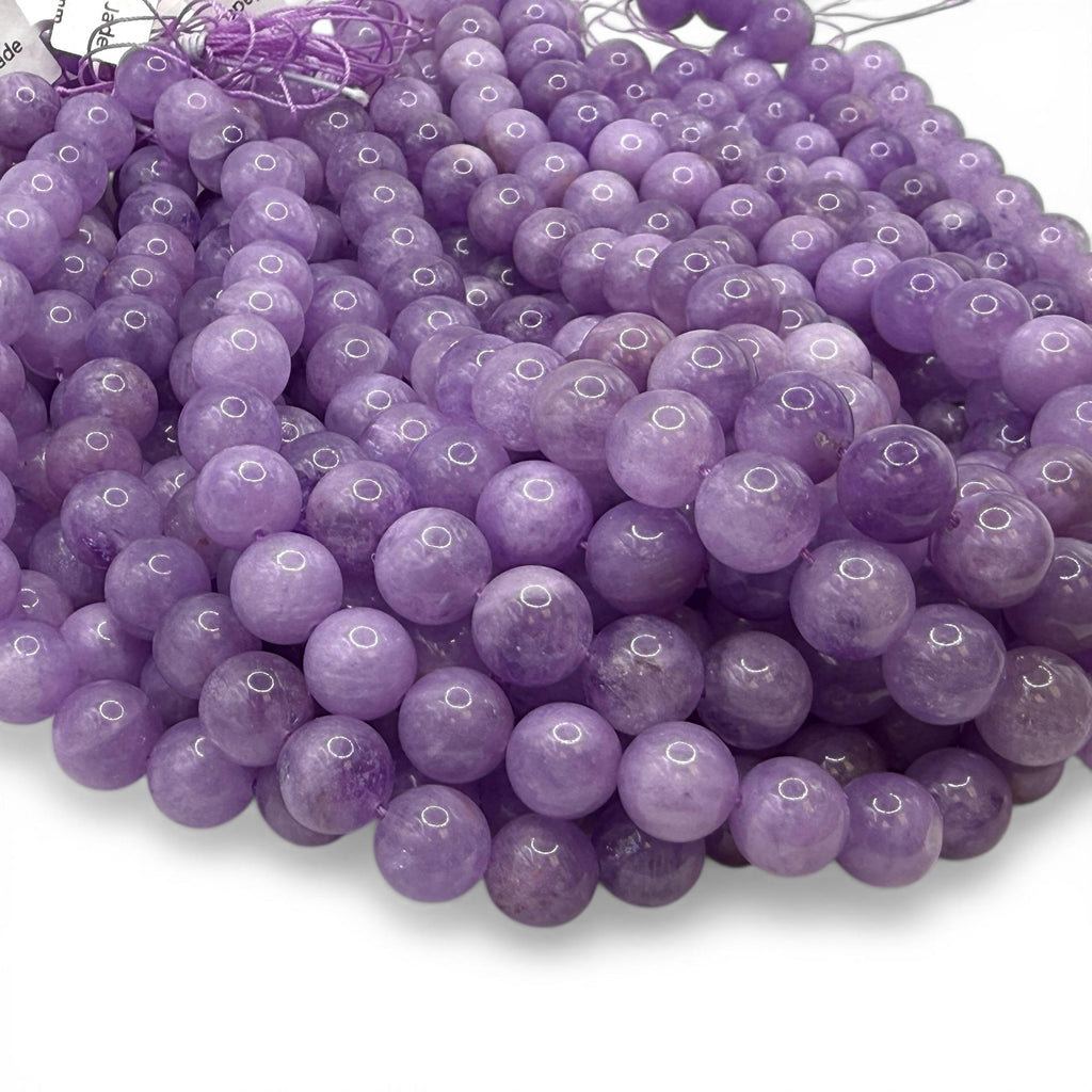 Lavender Lepidolite Beads Brazil - Light Amethyst Tone Pastel Purple Gemstone - Jewelry Making - Smooth Round