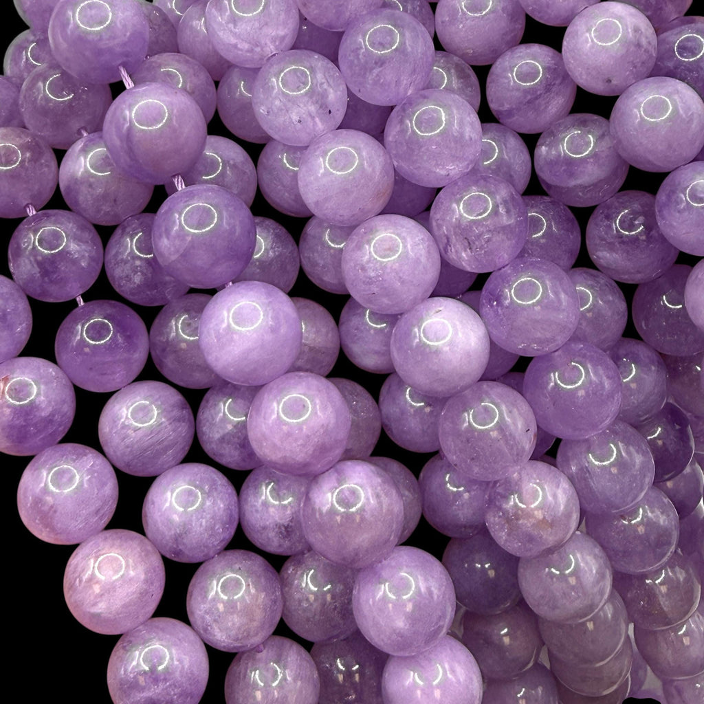 Lavender Lepidolite Beads Brazil - Light Amethyst Tone Pastel Purple Gemstone - Jewelry Making - Smooth Round