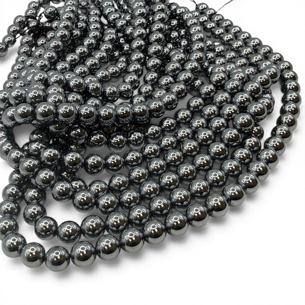 Platinum Chrome Terahertz Crystal Beads AAA - Mirror Finish Metallic Silver - Ultra Lightweight  - Men's Jewelry - Smooth Round