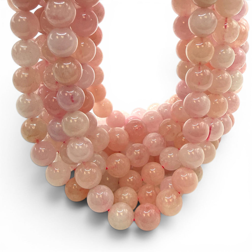Pink Morganite Beads Madagascar AAA - Natural Beryl Gemstone Semi-Translucent Glow - Jewelry Making - Smooth Round