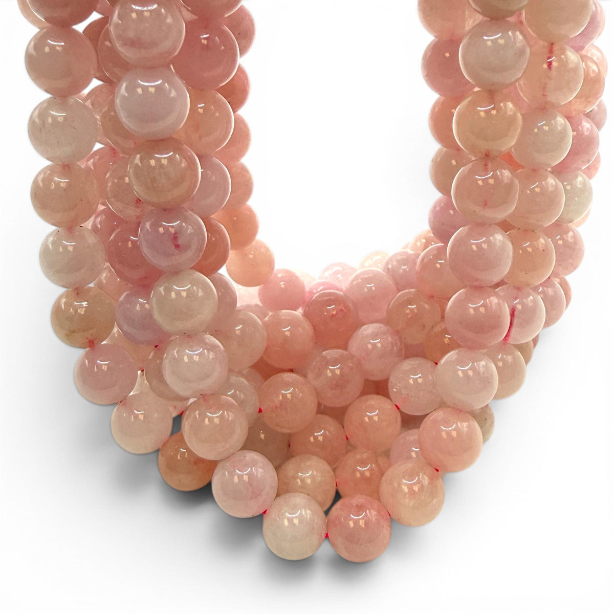 Pink Morganite Beads Madagascar AAA - Natural Beryl Gemstone Semi-Translucent Glow - Jewelry Making - Smooth Round