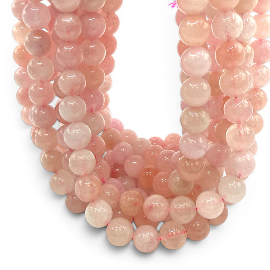 Pink Morganite Beads Madagascar AAA - Natural Beryl Gemstone Semi-Translucent Glow - Jewelry Making - Smooth Round