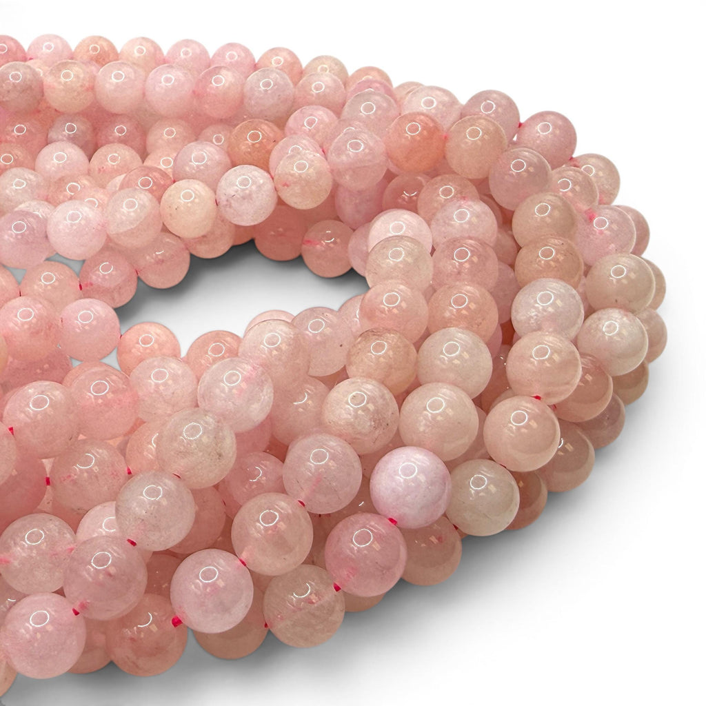 Pink Morganite Beads Madagascar AAA - Natural Beryl Gemstone Semi-Translucent Glow - Jewelry Making - Smooth Round