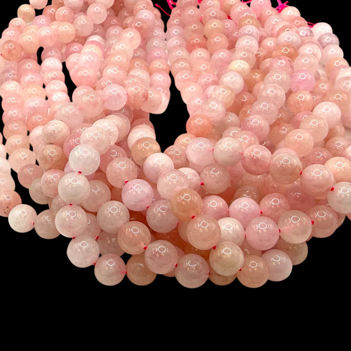 Pink Morganite Beads Madagascar AAA - Natural Beryl Gemstone Semi-Translucent Glow - Jewelry Making - Smooth Round