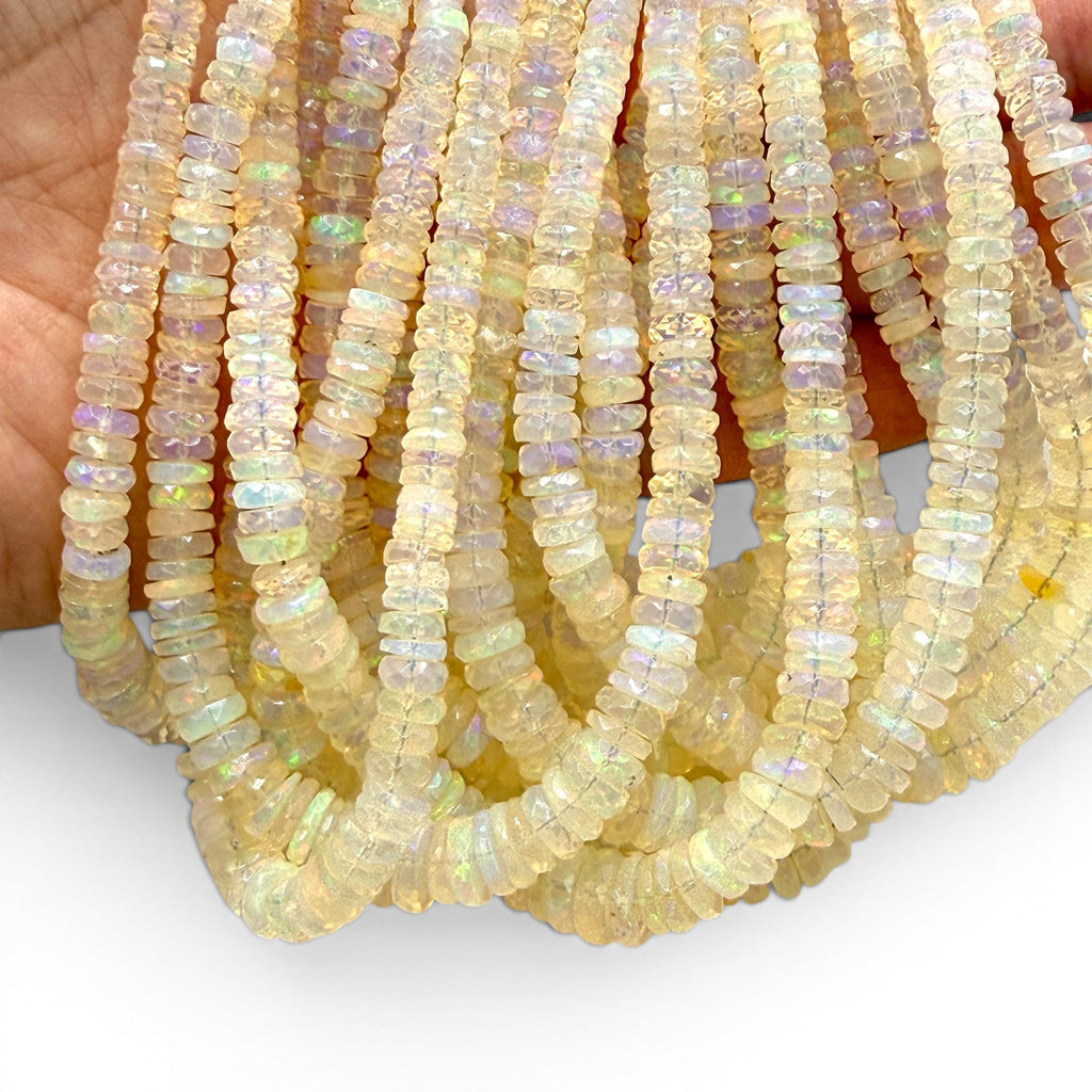 Honey Ethiopian Welo Opal Beads (Volcanic Rock- Different From Australian Opal) Men's Jewelry - Faceted Graduated Rondelle 4-8mm SKU#A405