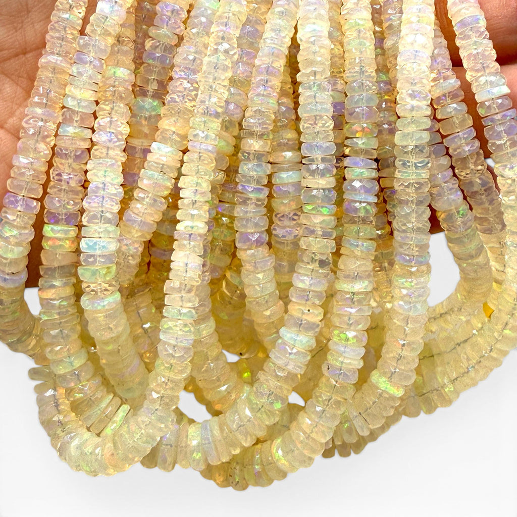 Honey Ethiopian Welo Opal Beads (Volcanic Rock- Different From Australian Opal) Men's Jewelry - Faceted Graduated Rondelle 4-8mm SKU#A405