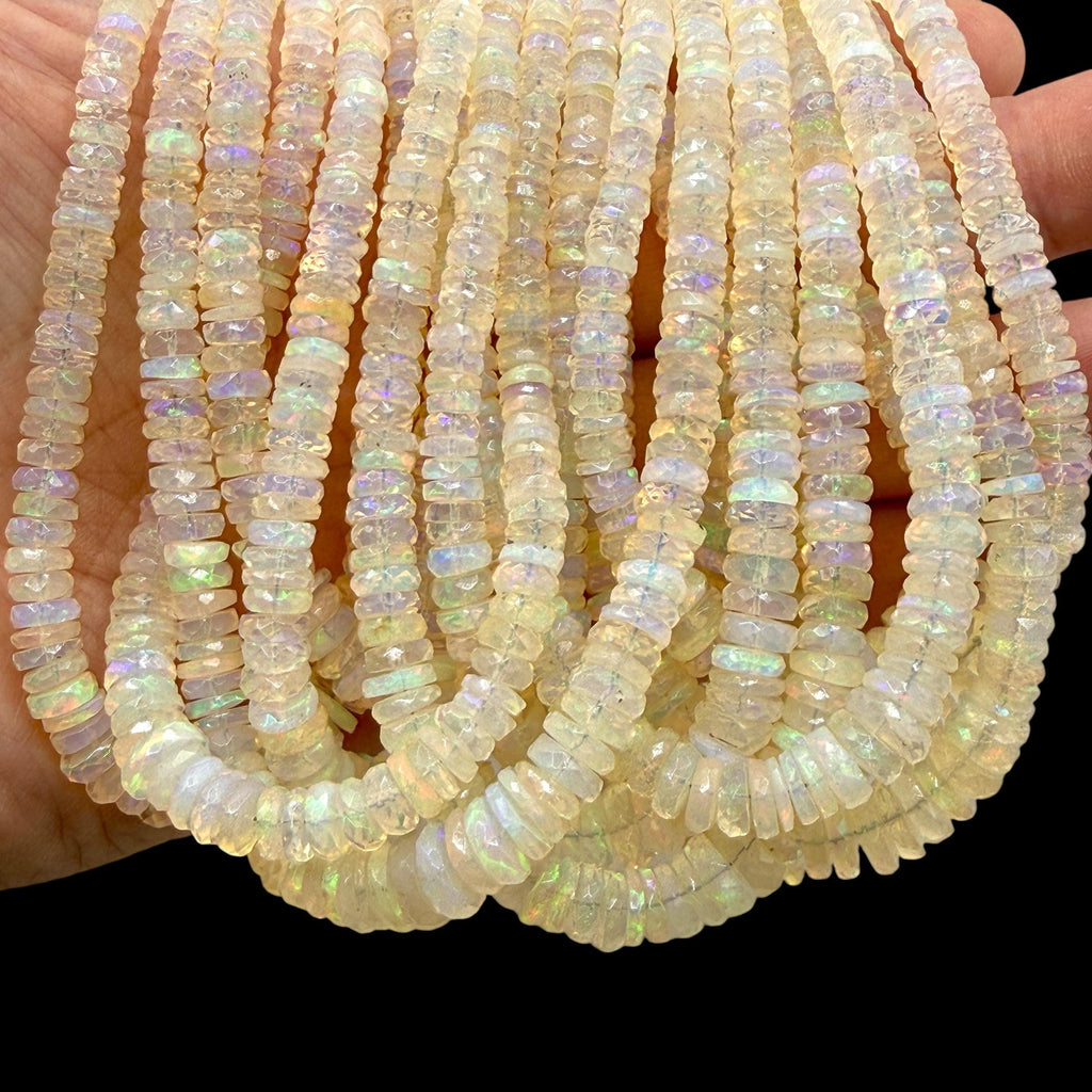 Honey Ethiopian Welo Opal Beads (Volcanic Rock- Different From Australian Opal) Men's Jewelry - Faceted Graduated Rondelle 4-8mm SKU#A405