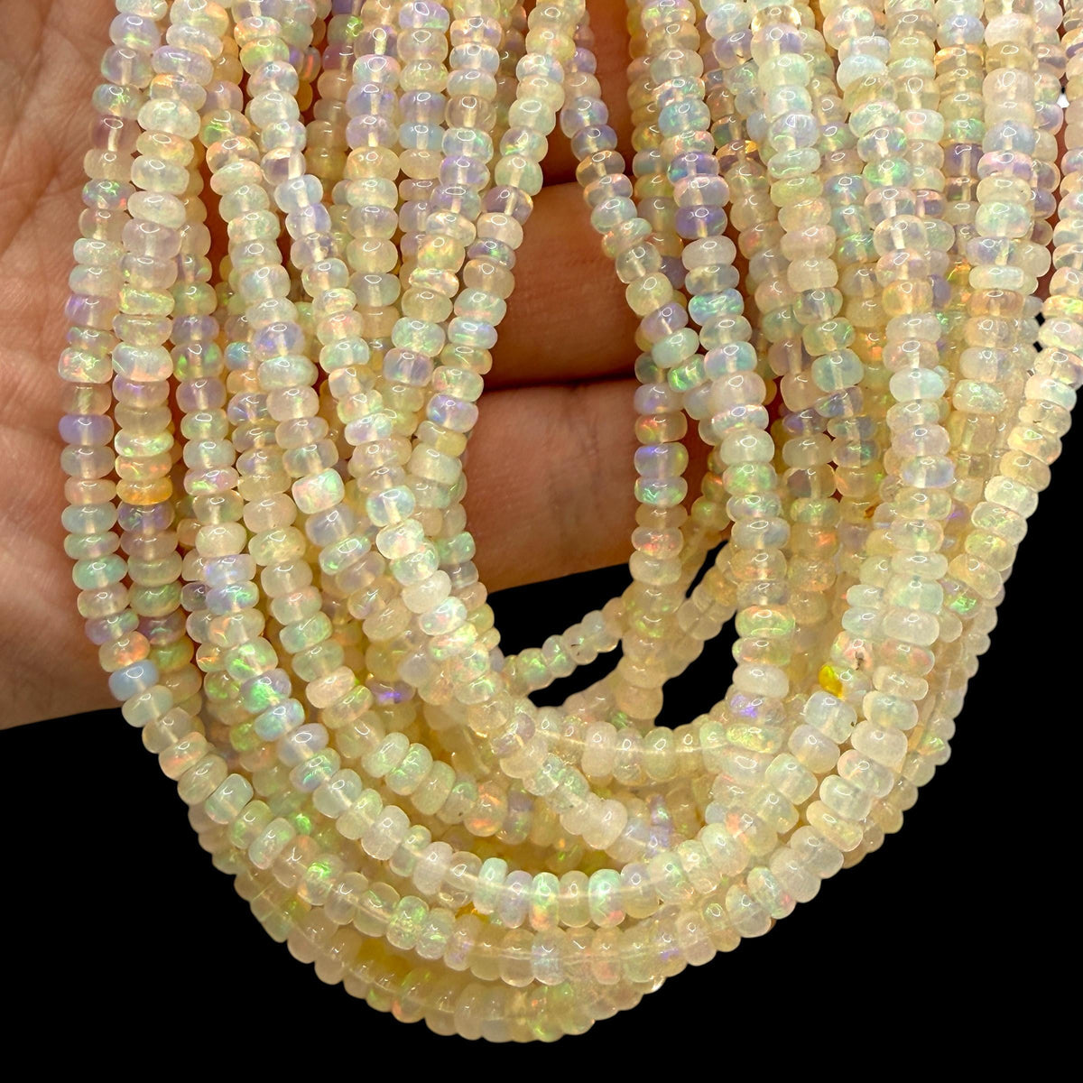 AAA Golden Ethiopian Opal Beads - Small Batch Production - Smooth Rondelle 4mm SKU#A406