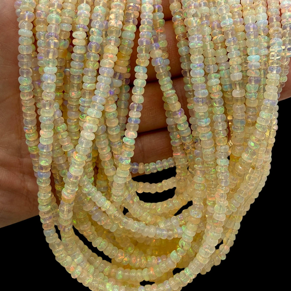 AAA Golden Ethiopian Opal Beads - Small Batch Production - Smooth Rondelle 4mm SKU#A406