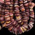 Graduated Darkest Purple Spiny Oyster Shell Beads - Organic Ocean-Formed Pinholes - Gigantic 8-20mm SKU#B212
