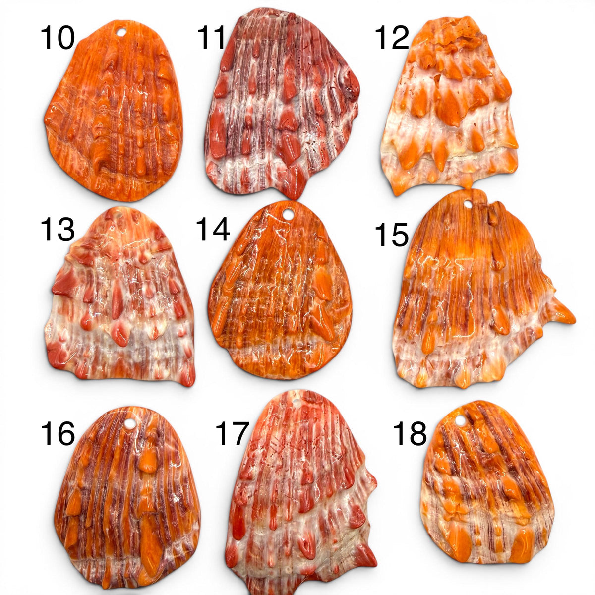 Sunset Spiny Oyster Shell Pendant Bead Sea of Cortez - One of a Kind - Unique Organic Texture - Men's Jewelry - Large 40-60mm SKU#B215