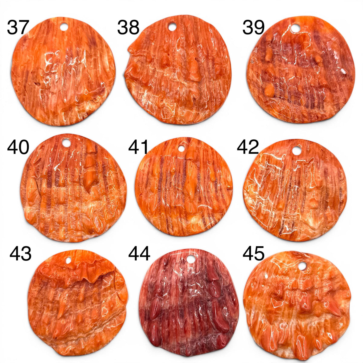 Sunset Spiny Oyster Shell Pendant Bead Sea of Cortez - One of a Kind - Unique Organic Texture - Men's Jewelry - Large 40-60mm SKU#B214