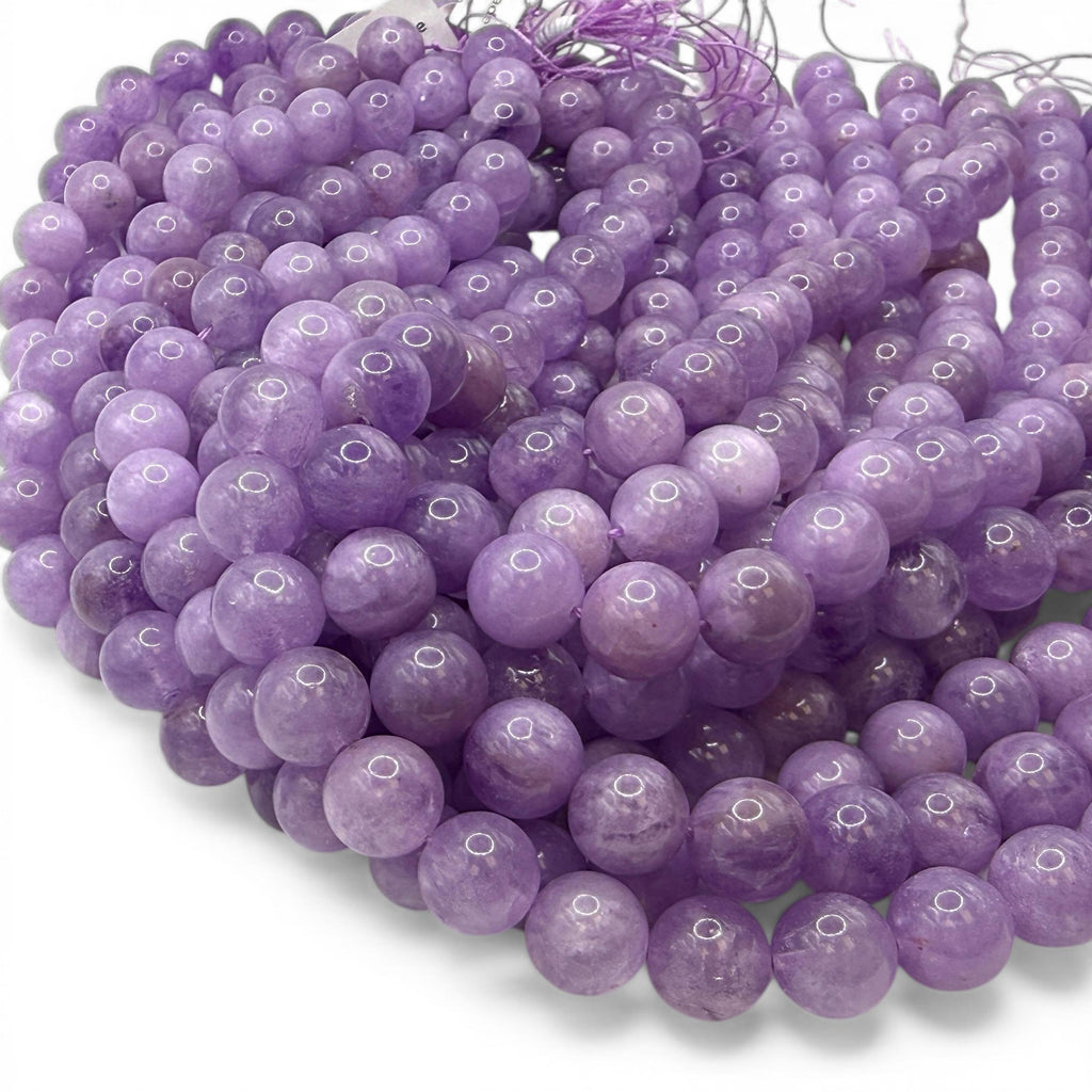 Lavender Lepidolite Beads Brazil - Light Amethyst Tone Pastel Purple Gemstone - Jewelry Making - Smooth Round