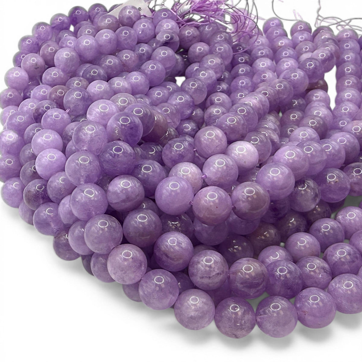 Lavender Lepidolite Beads Brazil - Light Amethyst Tone Pastel Purple Gemstone - Jewelry Making - Smooth Round