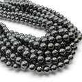 Platinum Chrome Terahertz Crystal Beads AAA - Mirror Finish Metallic Silver - Ultra Lightweight  - Men's Jewelry - Smooth Round