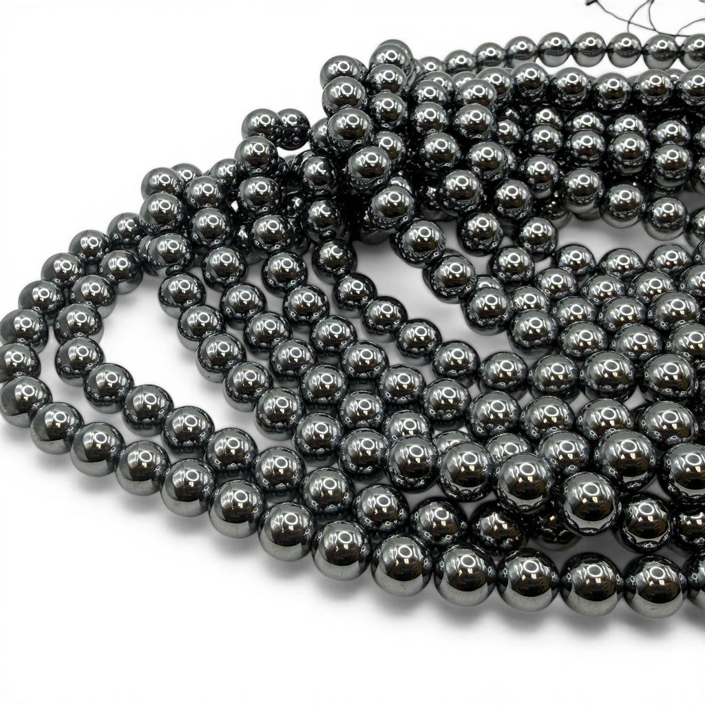 Platinum Chrome Terahertz Crystal Beads AAA - Mirror Finish Metallic Silver - Ultra Lightweight  - Men's Jewelry - Smooth Round