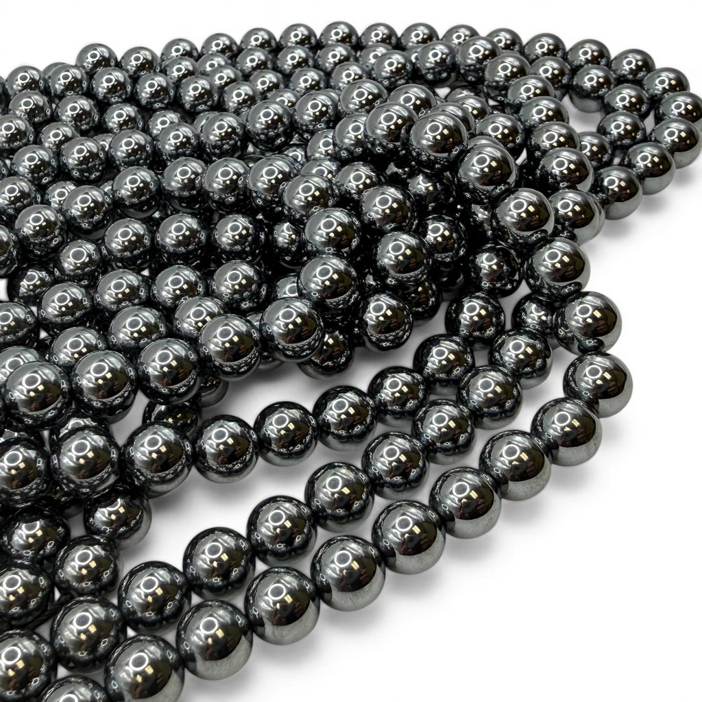 Platinum Chrome Terahertz Crystal Beads AAA - Mirror Finish Metallic Silver - Ultra Lightweight  - Men's Jewelry - Smooth Round