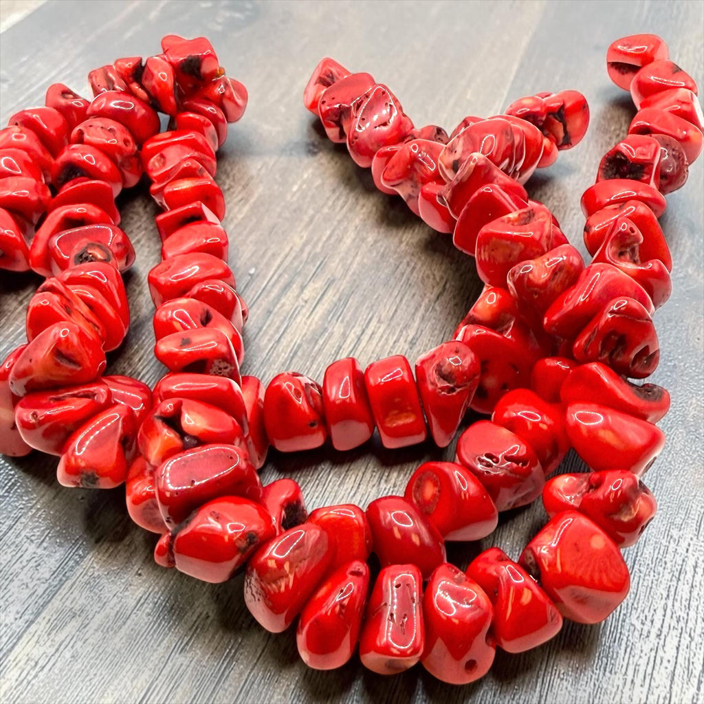 15-20mm Darkest Bamboo Coral Beads Organic Black Matrix - Authentic Indonesian Reef Origin - Men's Jewelry - 3D Freeform Chunky Nugget
