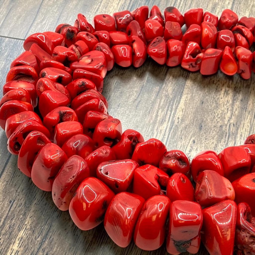 15-20mm Darkest Bamboo Coral Beads Organic Black Matrix - Authentic Indonesian Reef Origin - Men's Jewelry - 3D Freeform Chunky Nugget