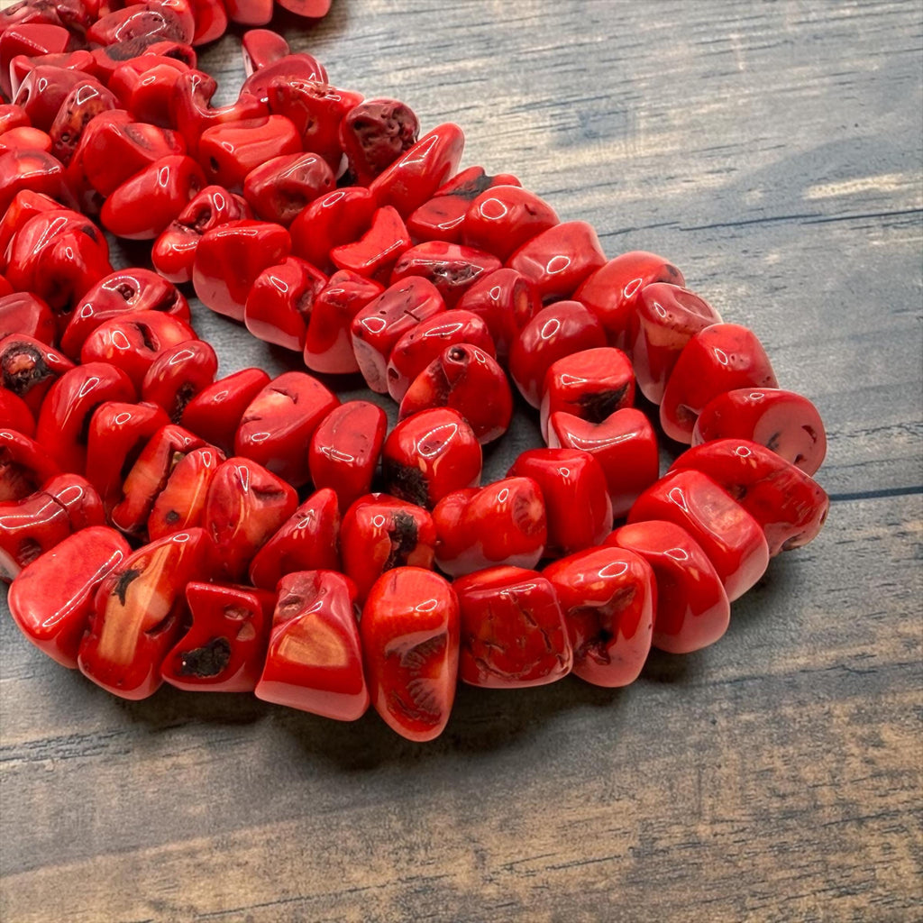 15-20mm Darkest Bamboo Coral Beads Organic Black Matrix - Authentic Indonesian Reef Origin - Men's Jewelry - 3D Freeform Chunky Nugget