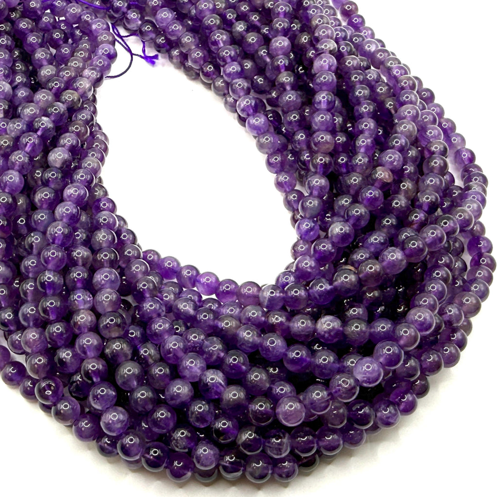 high quality amethyst bead strand 15.5 inch, deep purple gemstone beads for bracelet and necklace making
