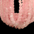 Madagascan Rose Quartz Beads - Natural Soft Pink Quartz For Jewelry Making - 3D Faceted Cube 8mm SKU#A205