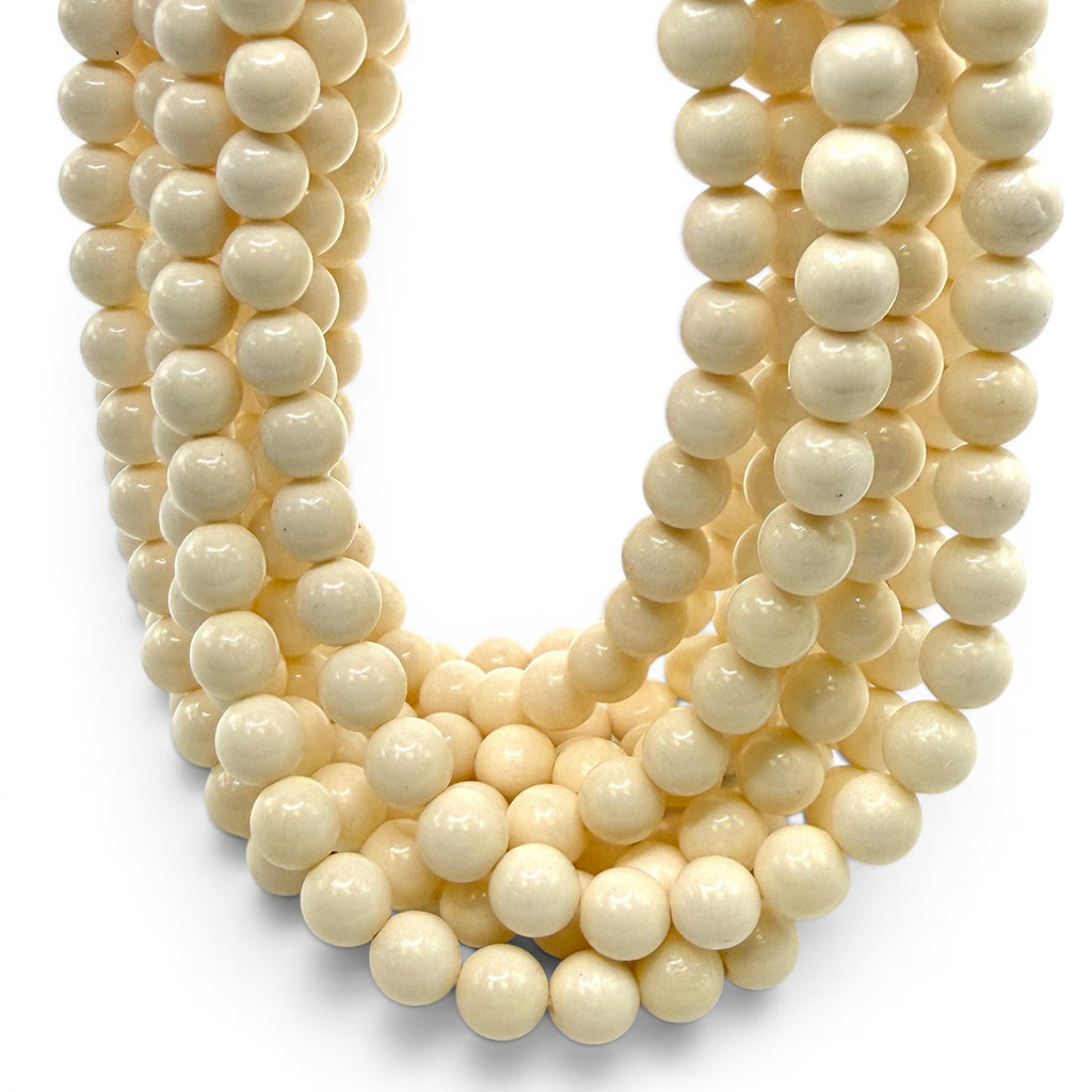 Recycled Camel Bone Beads AAA - Ethically Sourced - Aged Ivory Tone - Organic Texture - Artisan Finish - Smooth Round