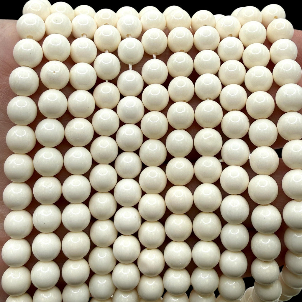 Recycled Camel Bone Beads AAA - Ethically Sourced - Aged Ivory Tone - Organic Texture - Artisan Finish - Smooth Round