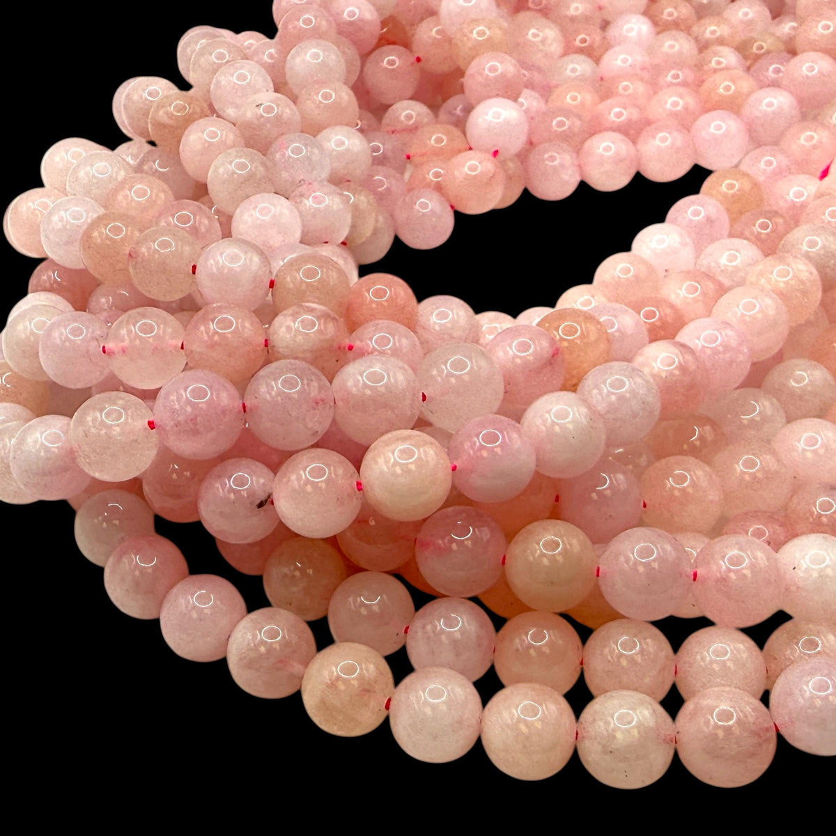Pink Morganite Beads Madagascar AAA - Natural Beryl Gemstone Semi-Translucent Glow - Jewelry Making - Smooth Round