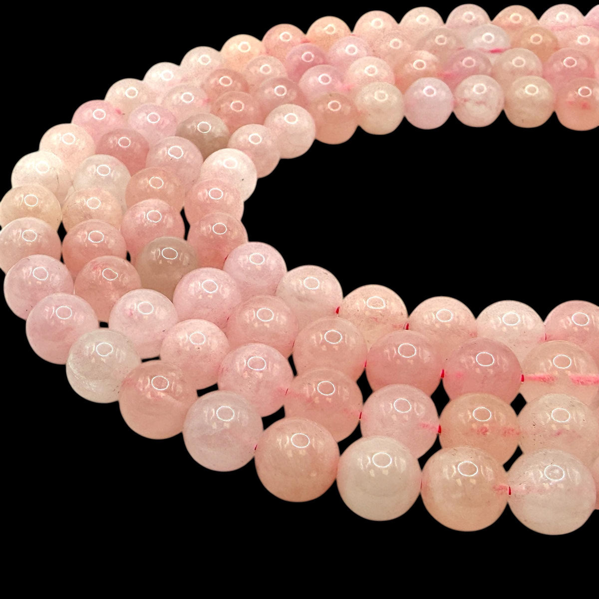 Pink Morganite Beads Madagascar AAA - Natural Beryl Gemstone Semi-Translucent Glow - Jewelry Making - Smooth Round