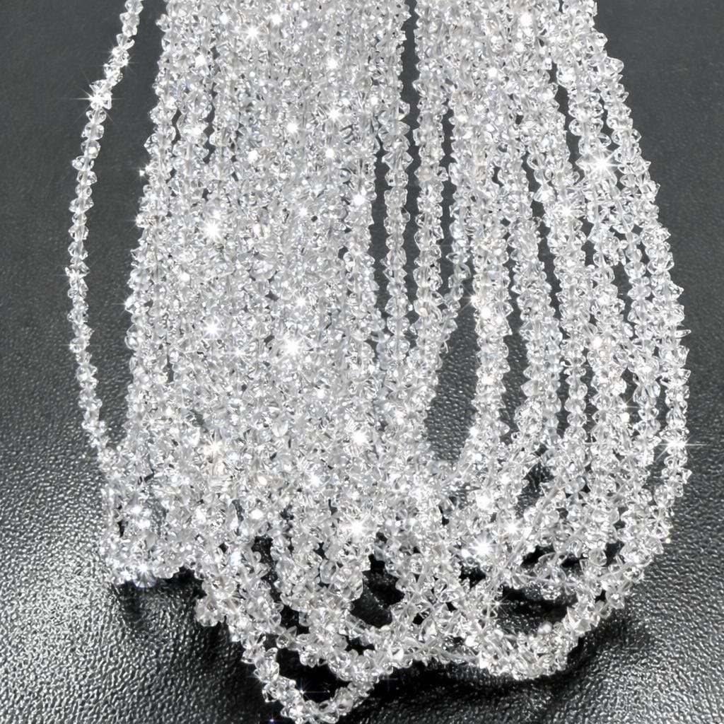 Ultra-Sparkling Herkimer Diamond Quartz Beads - Raw Double Terminated Points High Reflection - Free Form Micro Faceted 2.5-3mm SKU#A401