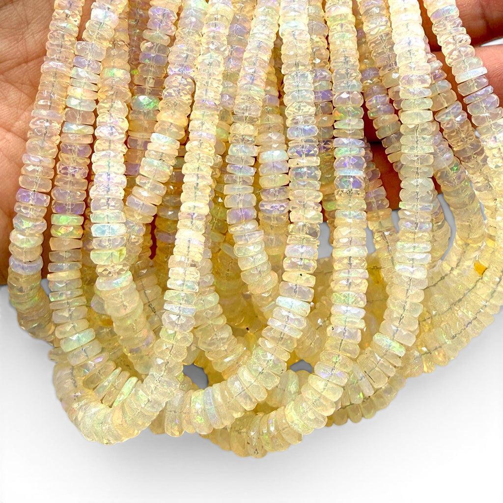 Honey Ethiopian Welo Opal Beads (Volcanic Rock- Different From Australian Opal) Men's Jewelry - Faceted Graduated Rondelle 4-8mm SKU#A405