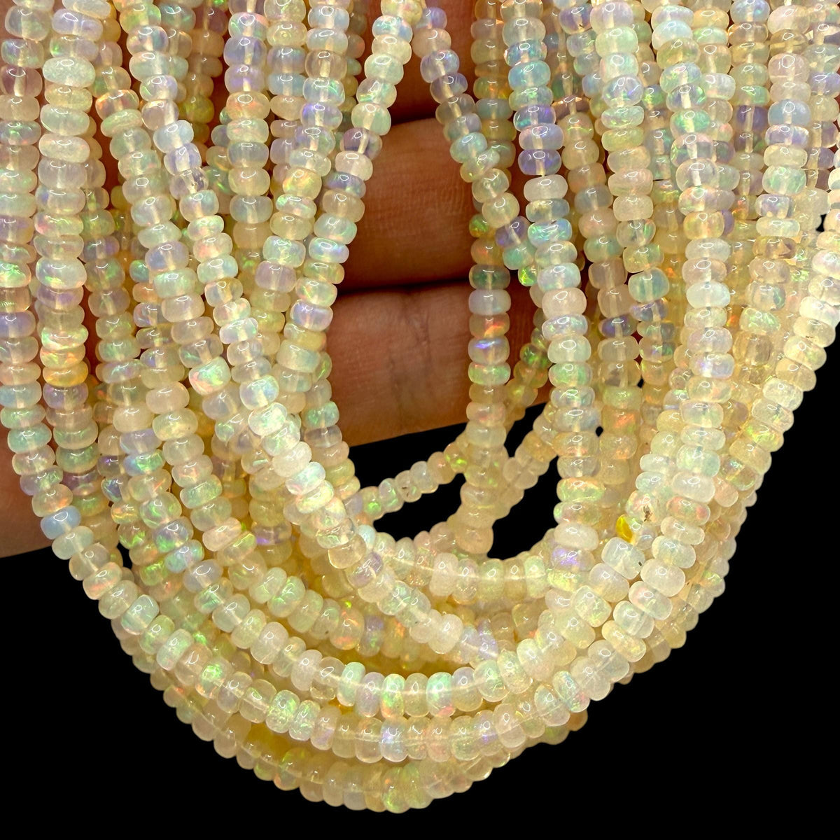 AAA Golden Ethiopian Opal Beads - Small Batch Production - Smooth Rondelle 4mm SKU#A406