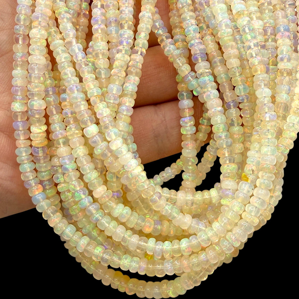 AAA Golden Ethiopian Opal Beads - Small Batch Production - Smooth Rondelle 4mm SKU#A406