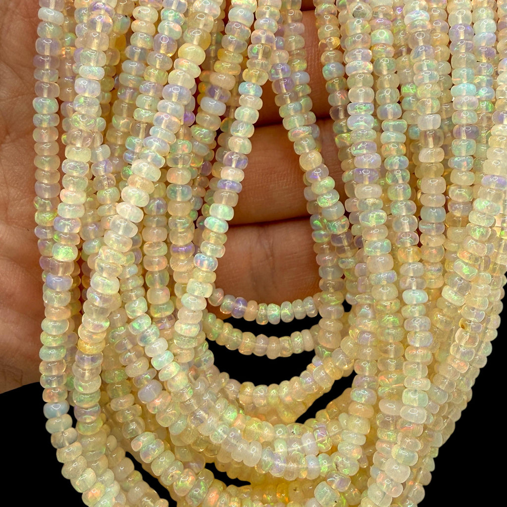 AAA Golden Ethiopian Opal Beads - Small Batch Production - Smooth Rondelle 4mm SKU#A406
