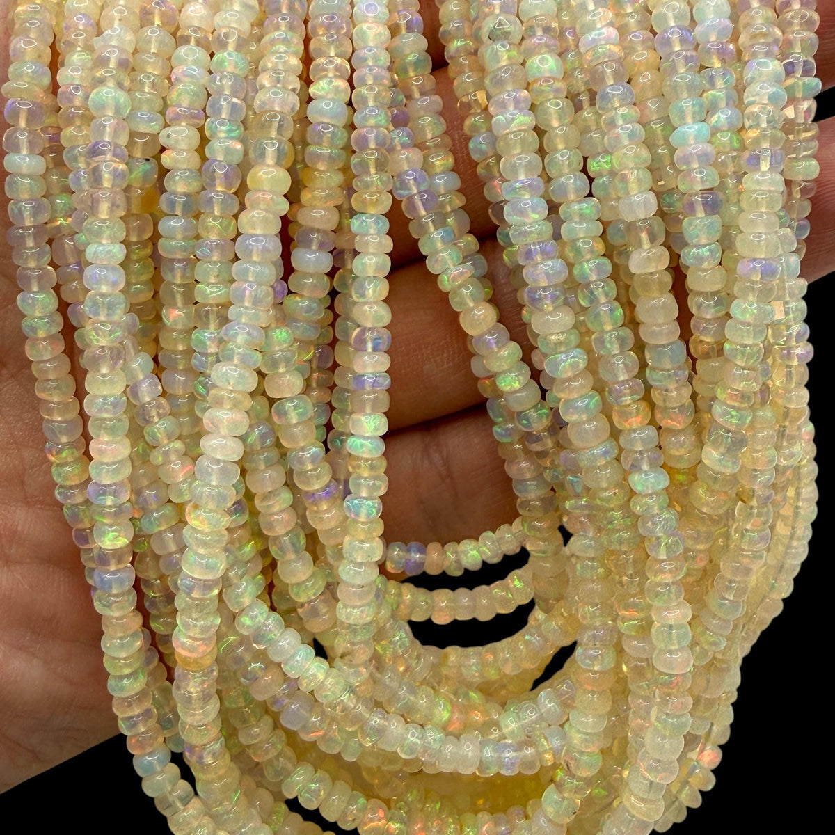 AAA Golden Ethiopian Opal Beads - Small Batch Production - Smooth Rondelle 4mm SKU#A406