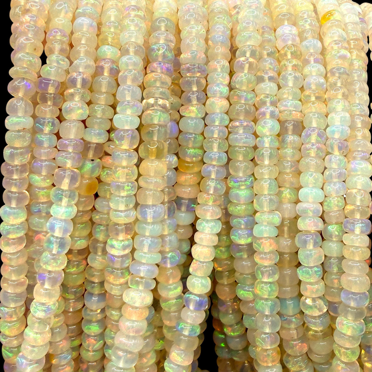 AAA Golden Ethiopian Opal Beads - Small Batch Production - Smooth Rondelle 4mm SKU#A406