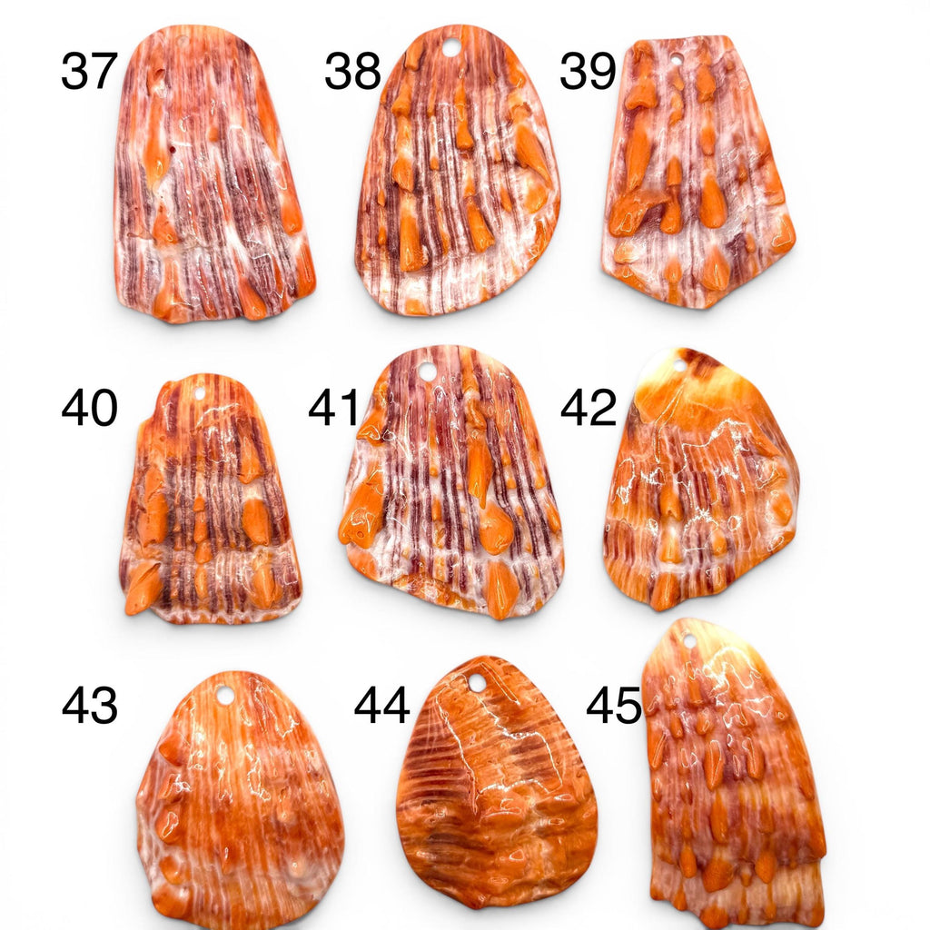 Sunset Spiny Oyster Shell Pendant Bead Sea of Cortez - One of a Kind - Unique Organic Texture - Men's Jewelry - Large 40-60mm SKU#B215