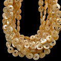 Mirror-polished Troca Shell Beads (AAA Luster) Natural Champagne Golden Glow Mother of Pearl - Smooth Donut 10mm SKU#B306