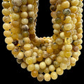 Ethiopian Honey Opal Beads - Welo, Africa - Natural Golden Cream Tone with Brown Matrix - Jewelry Making Supply - Smooth Round