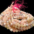 Pink Morganite Beads Madagascar - Natural Beryl Gemstone Semi-Translucent Glow - Jewelry Making Supply - Faceted Round 8mm SKU#B317