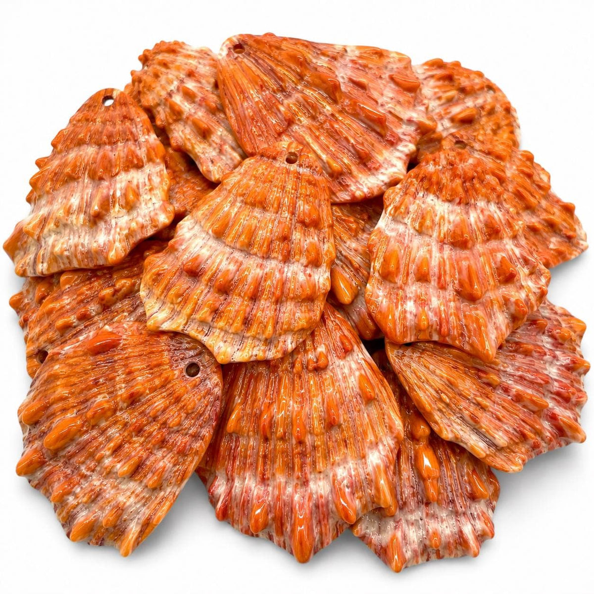 Sunset Spiny Oyster Shell Pendant Bead Sea of Cortez - One of a Kind - Unique Organic Texture - Men's Jewelry - Large 40-60mm SKU#B215