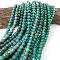 6mm Natural Turquoise Beads with Matrix - Untreated with No Dye or Color Enhancement - Smooth Round SKU#B516