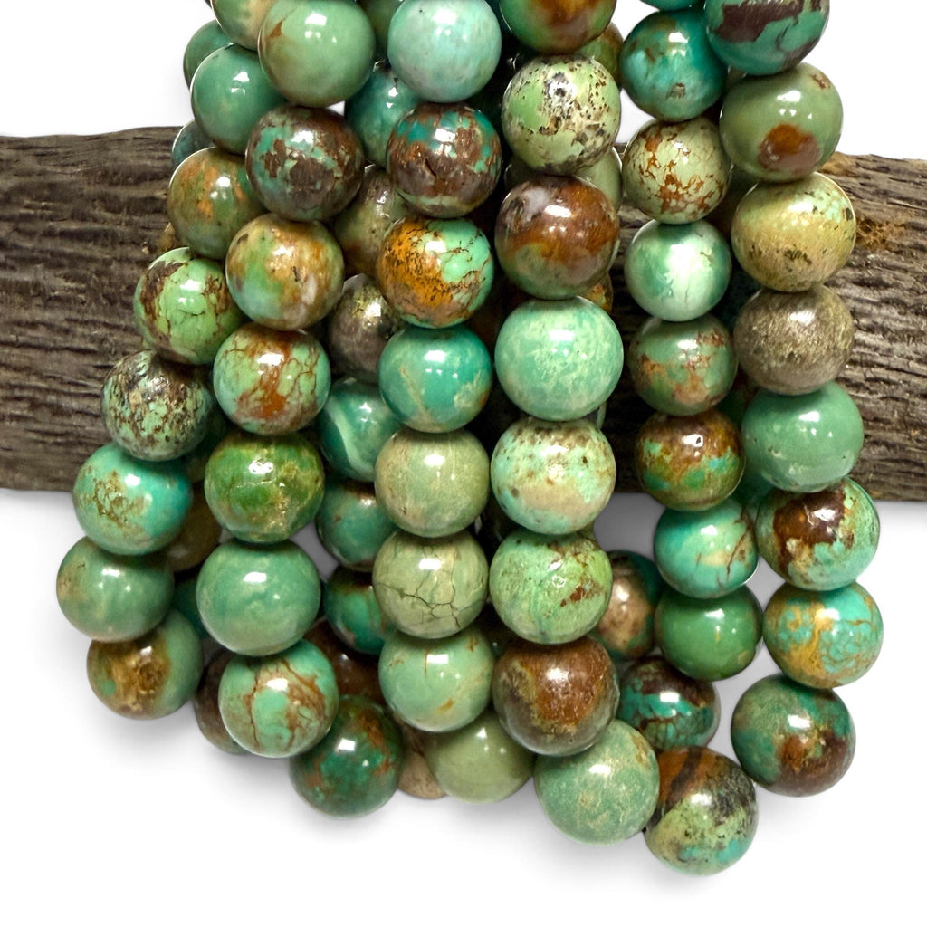 Graduated Turquoise Beads with Gorgeous Matrix - Untreated with No Dye or Color Enhancement - Smooth Round 4-14mm SKU#B522