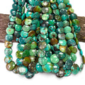 Graduated AAA Shingled Turquoise Beads - Gorgeous Matrix - Untreated with No Dye or Color Enhancement -Layered Flat Coin 7-17mm (SKU#B509)